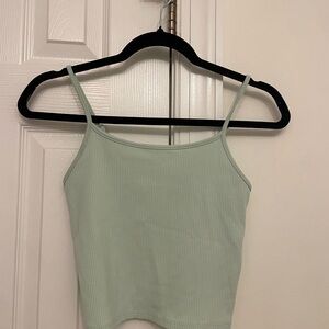 American Eagle Mint Green Ribbed Tank Top